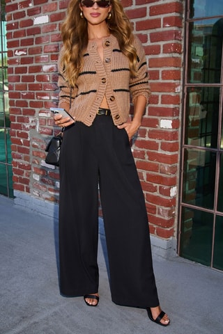 Broek met Hoge Taille - Zwart