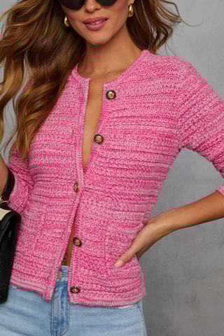 Gilet chiné - Rose