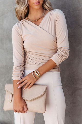 Top drapé - Beige