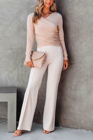 Top drapé - Beige
