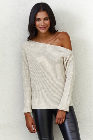 Pull côtelé - Beige