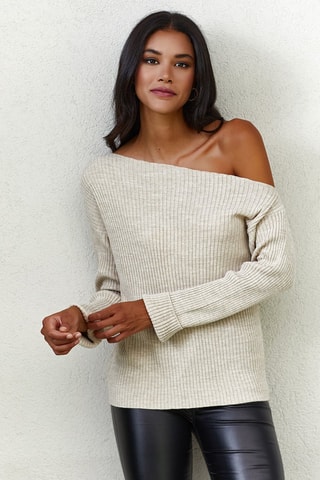 Pull côtelé - Beige