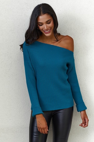 Pull côtelé - Bleu
