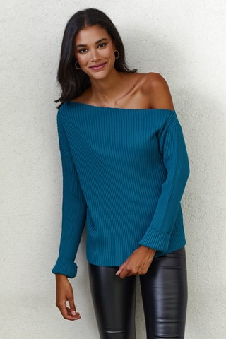 Pull côtelé - Bleu