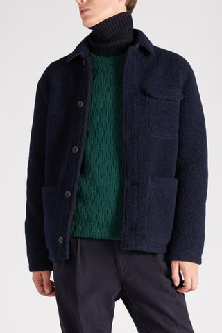 Pull slim en laine vierge et alpaga - Vert foncé  - Zanone