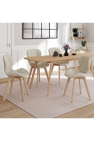 4 chaises en bois Gatsby - 46 x 79 x 50 cm