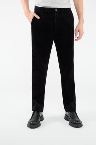 Rechte Velours Broek Zwart