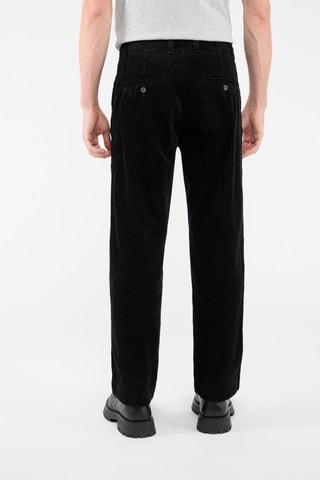 Rechte Velours Broek Zwart