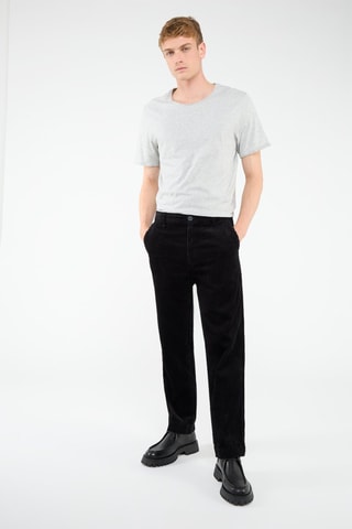 Rechte Velours Broek Zwart