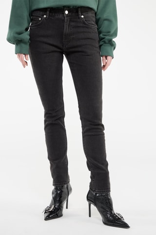 Jeans Recht Model Hoge Taille Zwart