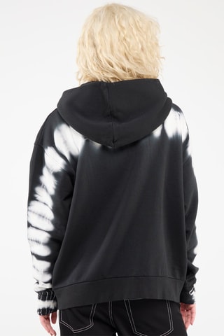 Sweater met Capuchon Tie and Dye Zwart