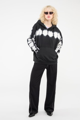 Sweater met Capuchon Tie and Dye Zwart