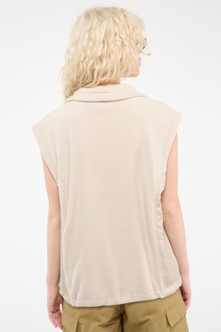 Mouwloze Fleece Sweater  Beige