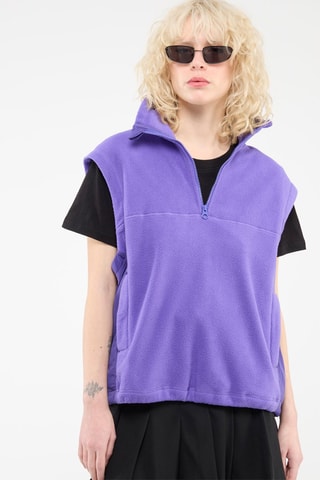 Mouwloze Fleece Sweater Paars