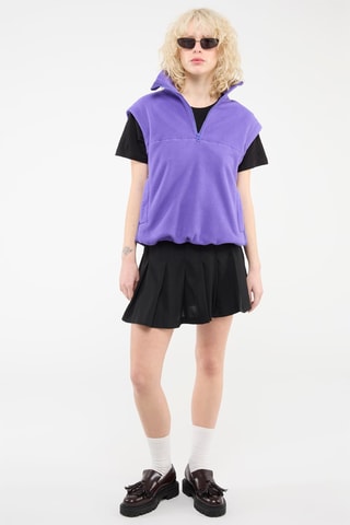 Mouwloze Fleece Sweater Paars