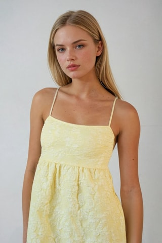 Robe midi - Jaune pâle - Monki