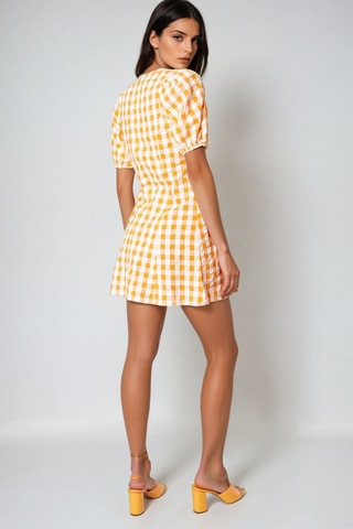 Robe patineuse - Blanc et orange - Monki