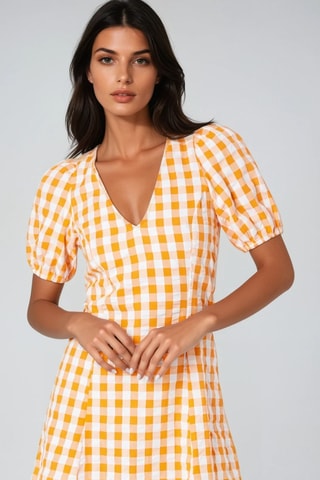 Robe patineuse - Blanc et orange - Monki