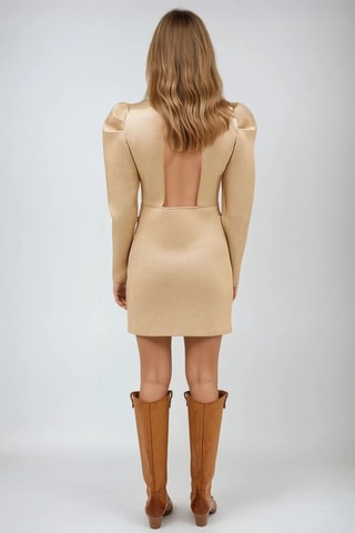 Nauwaansluitende Jurk - Beige