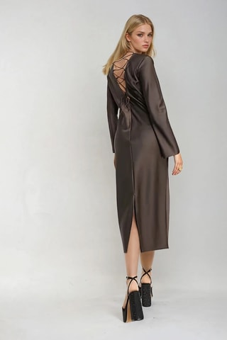 Robe midi - Marron - Monki