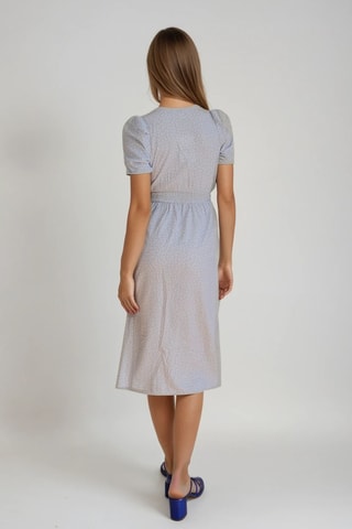 Robe midi - Blanc et bleu clair - Monki