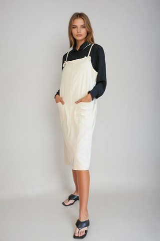 Robe-salopette - Ecru - Monki