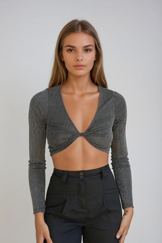 Crop Top - Grijs en Zwart