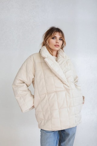 Gewatteerde Jas - Beige