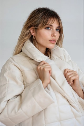 Gewatteerde Jas - Beige