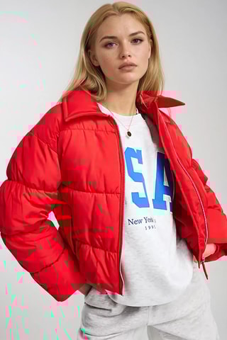 Gewatteerde Jas - Rood
