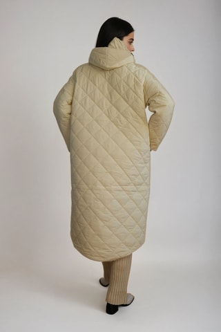 Gewatteerde Jas met Capuchon - Beige