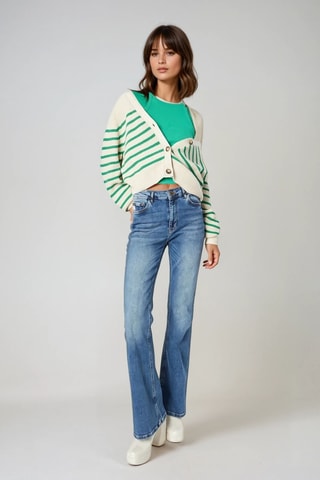 Vest - Ecru en Groen