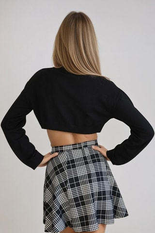 Skaterrok Hoge Taille - Zwart