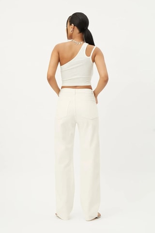 Asymmetrische Crop Top - Wit