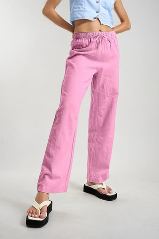 Pantalon en lin - Rose - Monki