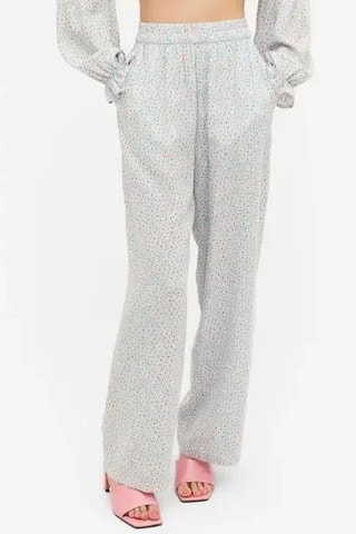 Pantalon taille haute - Blanc et bleu - Monki