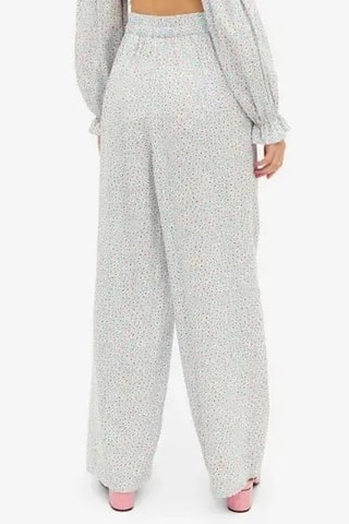 Pantalon taille haute - Blanc et bleu - Monki