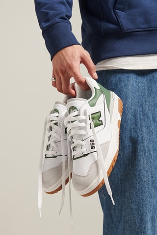 Baskets en cuir 550 - Blanc et vert