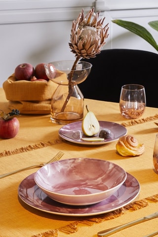 6 assiettes plates en porcelaine - 27 cm