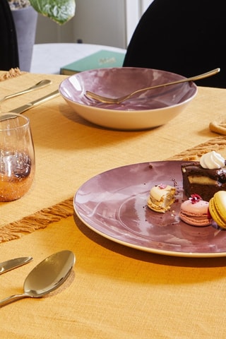 6 assiettes plates en porcelaine - 27 cm