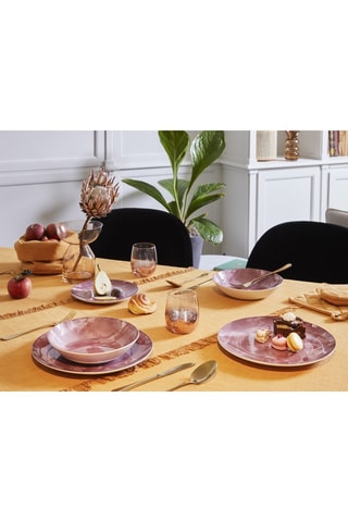 6 assiettes plates en porcelaine - 27 cm