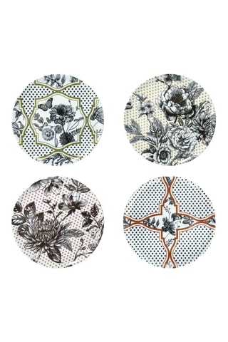 4 assiettes à pizza en porcelaine - 33 cm