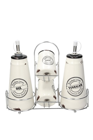 Set à huile et vinaigre en céramique Urban Chic - 24 x 8,5 x 20 cm
