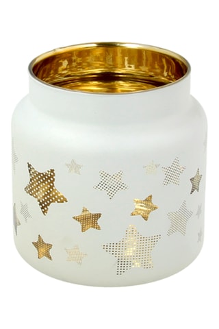 Photophore Stellare - 10 cm - Blanc et doré