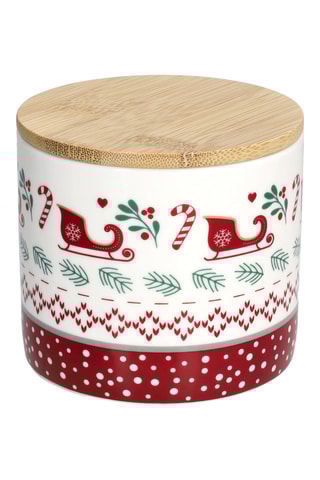 Bocal en porcelaine et bois Let it Snow - 37 cl