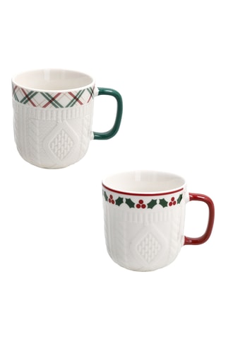 2 mugs en porcelaine Let it Snow - 35 cl