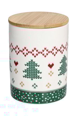 Bocal en porcelaine et bois Let it Snow - 60 cl
