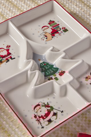 Plateau de service en porcelaine Let it Snow - 22 x 26 x 3 cm 