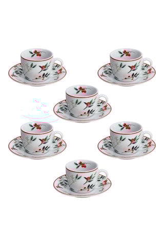 Service à café en porcelaine Poema Hollyberry - 6 personnes