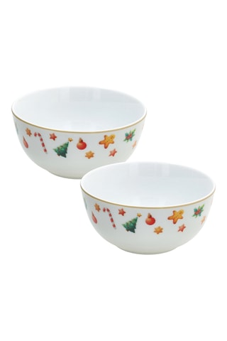 2 bols en porcelaine Madison Christmas Fairy Tale - 22 cl